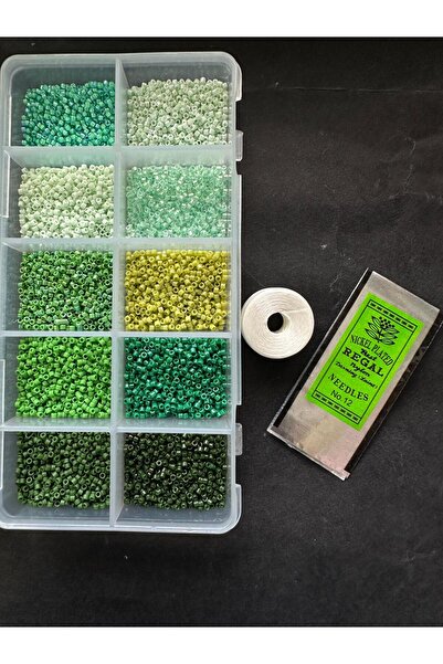 LİVZA BİJUTERİ Miyuki Delika Set Takı Yapım Seti 30 yeşil tonları miyuki