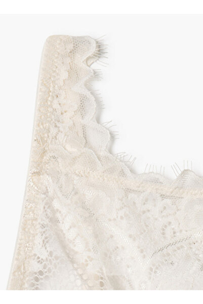 FAV Lace Textured Bodysuit with Snap Button Closure