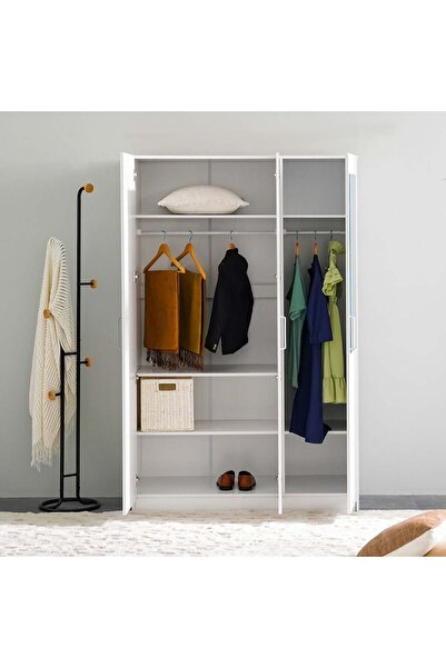 Danube Home Supreme 3-Door Wardrobe with Mirror - White, Engineered Wood, 5 Shelves, 2-Year Warranty