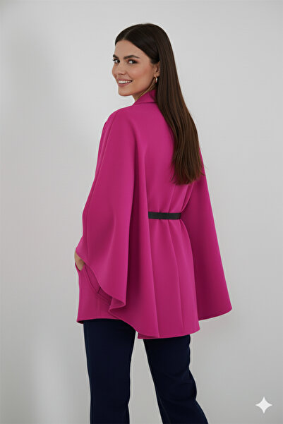 benguen Belted Cashmere Poncho B9170 Fuchsia
