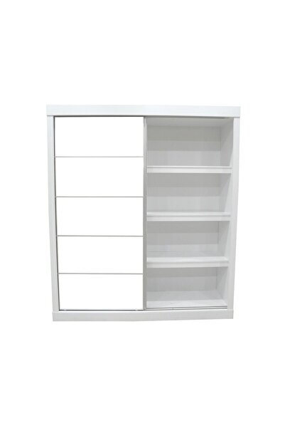 Danube Home Supreme New 2-Door Large Sliding Door Wardrobe with Mirrors - White, Engineered Wood, 182x57.5x210cm