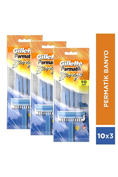 Gillette Permatik Banyo Kullan At Tıraş Bıçağı 10 x 3 Adet