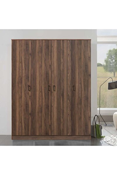 Danube Home خزانة ملابس جامورا بأربعة أبواب، لونها بني داكن من كولومبيا - مصن...