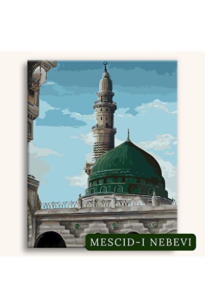 tuvart Sayılarla Boyama Seti İslami Eserler 40x50cm, - Mescid-i Nebevi