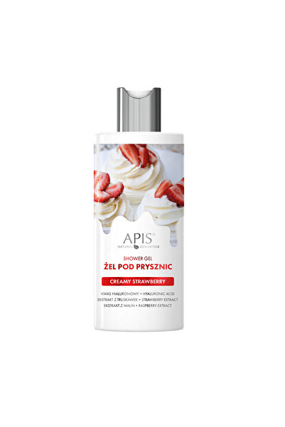 Apis Natural Cosmetics Gel de dus hidratant Creamy Strawberry cu aroma de cap...