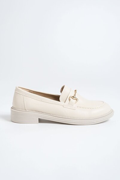 Redoxy Women's Loafer Buckle Detailed Leather Moccasin Casual Shoes