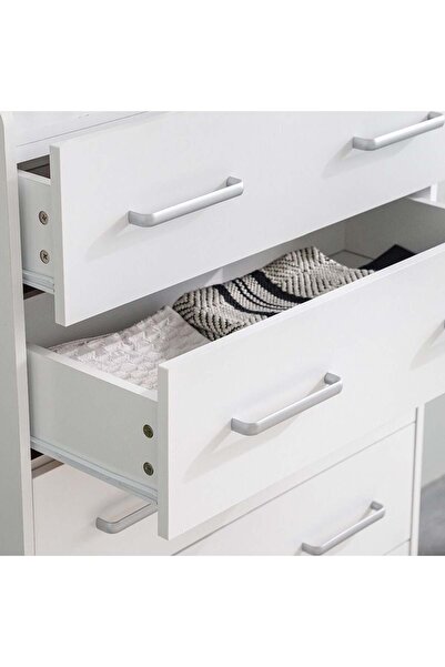 Danube Home Supreme Chest of 5 Drawers - White Engineered Wood Storage Unit, 2-Year Warranty, Stylish & Durable