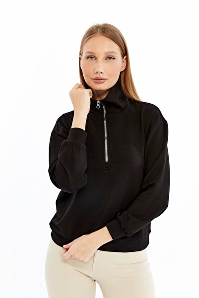 DALİAYILDIZ Hanorac pentru femei cu fermoar și guler înalt