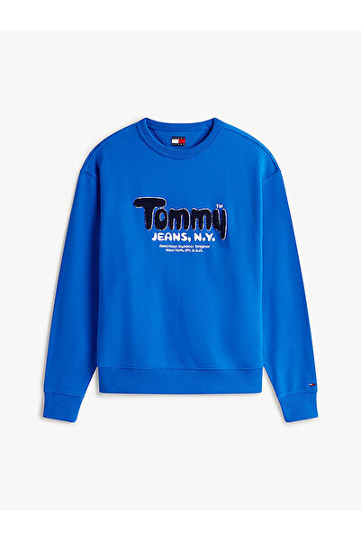 Tommy Hilfiger Ανδρικό Φούτερ Μπουκλέ με Λογότυπο, Χαλαρής Γραμμής, Μ