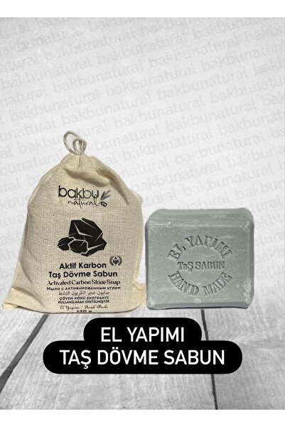 bakbu natural El Yapımı Taş Dövme Aktif Karbon Sabunu