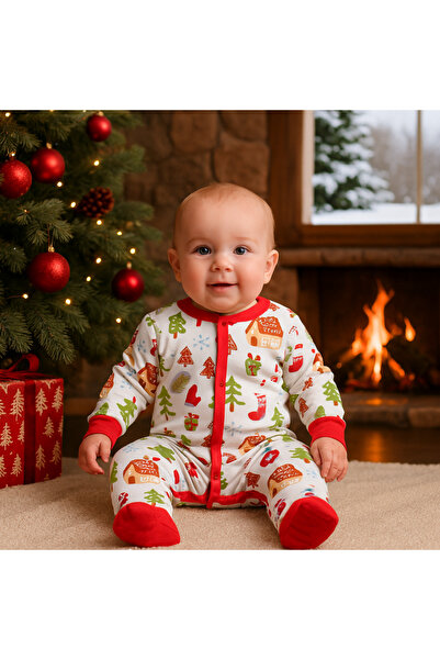 OrganicKid Very Merry Bebek Ayaklı Tulum