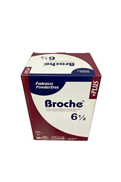 Broche PUDRASIZ STERİL CERRAHİ ELDİVEN NO :6,5 (50 ÇİFT)