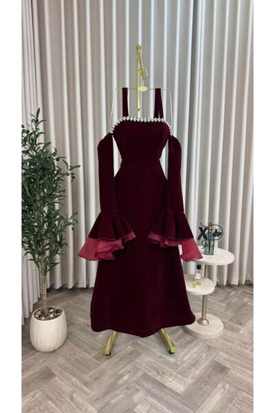 Orange Oud Velvet Dress