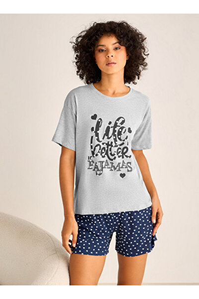 FAV Pyjama Set Printed T-shirt & Shorts