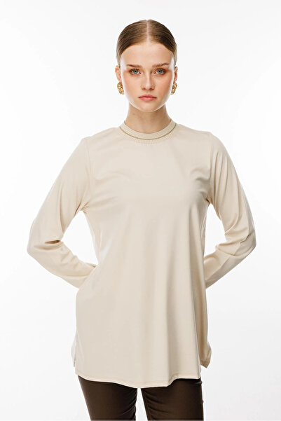 BEİAZ Ghisa Uzun Kol Simli Tunik