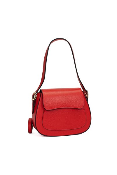 Posete Fagaras Pauline Leather Purse - Red, Casual Bag Made of Genuine Leather, Handbag, Bags