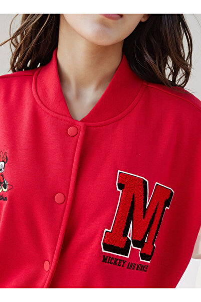 SP Characters Varsity Jacket with Mickey and Minnie Mouse Print