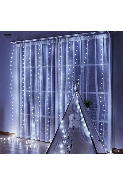 Impact Vision Instalatie de Craciun,Tip perdea,3mx3 m,300 leduri,Alimentare USB,Fir cupru,Telecomanda,Alb Rece