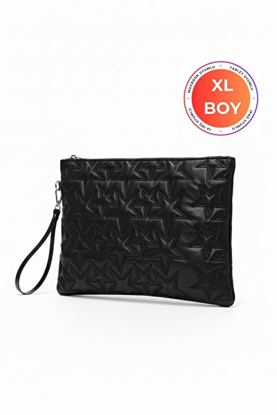 BAHELS Star Patterned Black XL Portfolio Bag Compatible with MacBook and Tablets