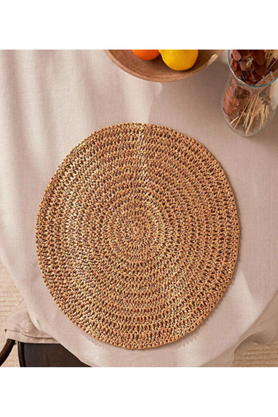 ASG 6 Pieces Wicker Coasters Knitted Fireproof American Serving Plate Pan Pot Mat Stylish Tableware Serving Presentation