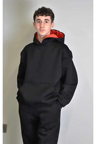 Banadamoda Unisex Relax Fit Cotton 3 Thread Soft Textured Fleece Inside Ka Hooded Tracksuit Set