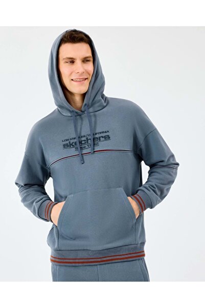 SKECHERS M Hoodie Hooded Sweatshirt S2520227 Men's Hooded Sweatshirt Gray
