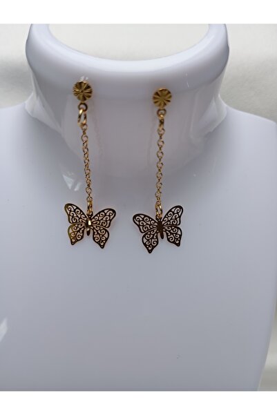 OEM 18K gold plated earrings with Butterfly and Swarovski crystal 2*4mm