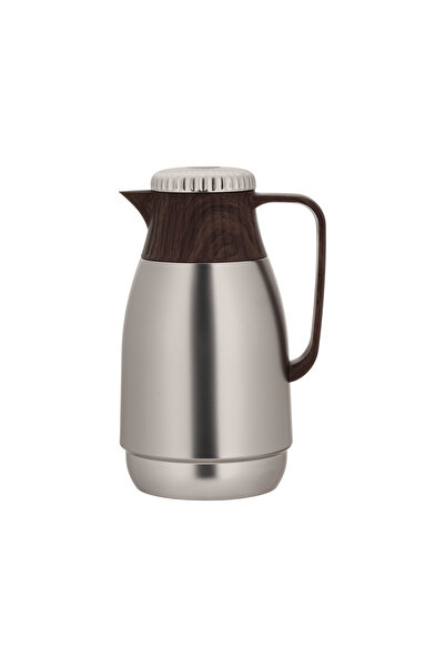 ALSAIF Aram Coffee and Tea Thermos, 2 Pieces, by Al Saif / Elegant Design to Suit All Tastes, 0.75 mm Matte Nickel Wood Finish