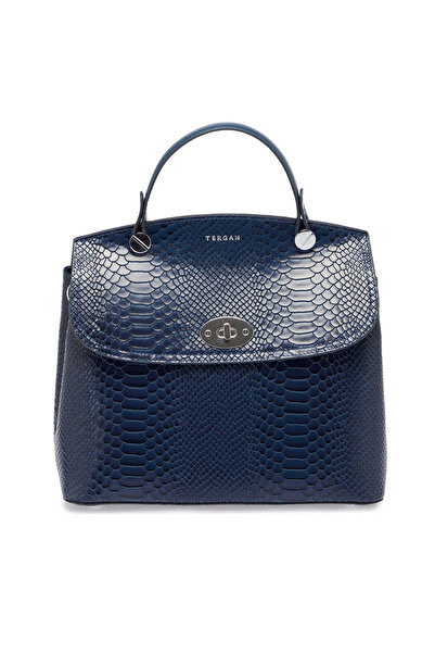 Tergan Lacivert Hakiki Deri Kadın El Çantası - S25Y1BC79121-G9C