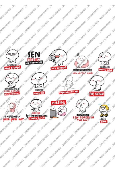 One Little Happiness Set de autocolante amuzante cu tematică Quby Pentol pent...