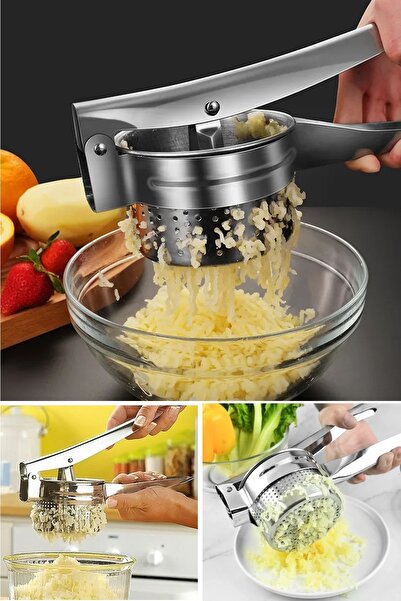 NaviRa Home Stainless Steel Potato Masher with Large Chamber |   Potato Masher Puree