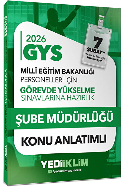 Yediiklim Yayınları 2026 MEB GYS Şube Müdürlüğü Konu Anlatımı