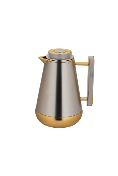 ALSAIF Lilia Coffee and Tea Thermos, 2-piece set from Al Saif / Elegant design to suit all tastes, 1.3 liters, matte gold nickel finish