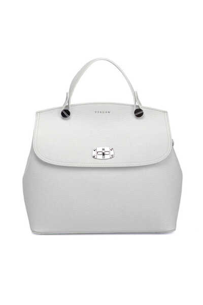Tergan Beyaz Hakiki Deri Kadın El Çantası - S25Y1BC79121-B69
