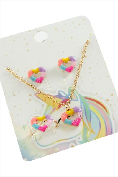 Ronanna Heart Enamel Set Necklace