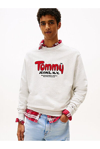 Tommy Hilfiger Erkek Gri Triko Sweatshirt