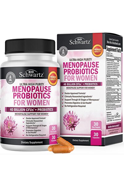 BioSchwartz Menopause 40 Billion CFU Probiotics Hot Flashes Night Sweats Mood...