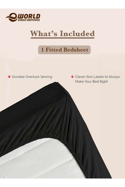 Eworld Queen Size Microfiber Fitted Bedsheet with Deep Pocket, Soft & Washable