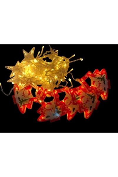 ARD Günışığı Çam Ağacı Kardan Adam Perde Led Yılbaşı Süsü (1.5 mt)