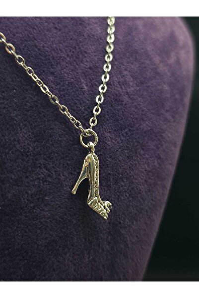sarıyer silver قلادة على شكل حذاء بكعب عالٍ وسلسلة فولاذية، قلادة أنيقة للنسا...