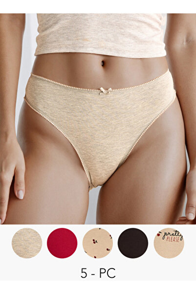 FAV Bikini Brief with Lace Trim - Pack of 5