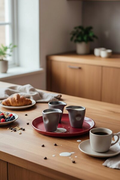 KÜTAHYA HOME Porcelain Milk Jug Set of 3 – Barista Type Coffee Milk Jug Mini Pitcher Black