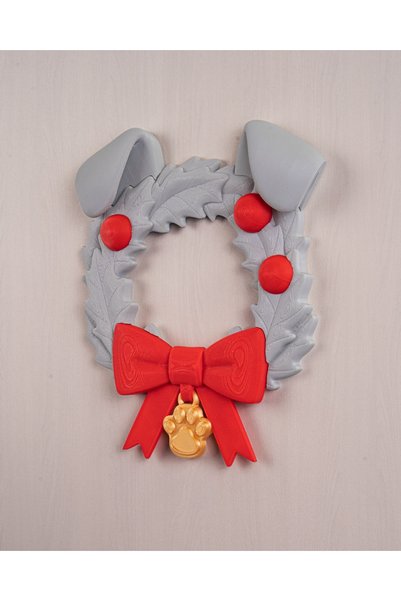 OddieArtStore Christmas Door Ornament with Dog Ears (Santa Paws)