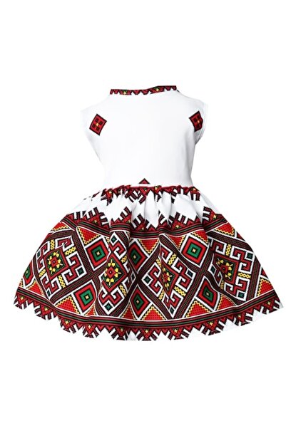 Mcf - Girls' dress, Banat traditional, multicolored, summer, cotton, 3-4 years
