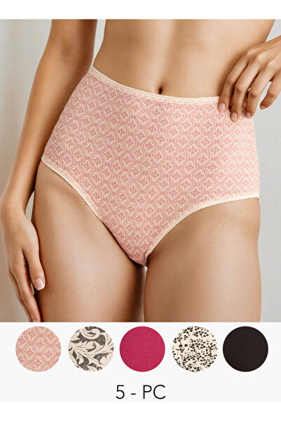 FAV Set of 5 - Panty Full High Waist Lace Trim