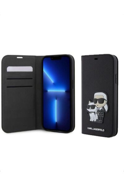 Karl Lagerfeld Husa Book Case pentru iPhone 12 / 12 Pro PU Saffiano Karl și Choupette NFT