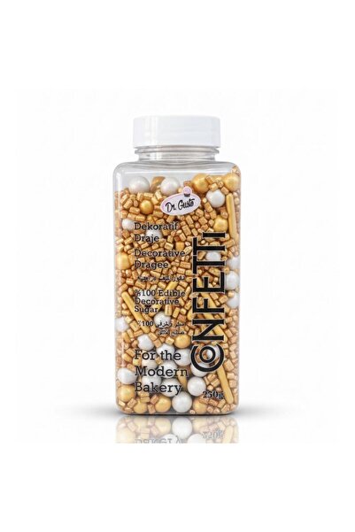 Dr. Gusto Süsleme Şeker Altın 250 g – Pasta, Cupcake ve Tatlılar İçin Metalik...