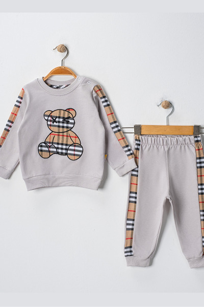 Çıtır Betüş Kids Baby Boy Teddy Bear 2-Piece Set (Sweatshirt + Sweatpants)
