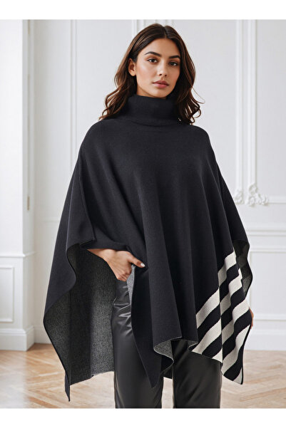 Iconic Colourblock High Neck Poncho