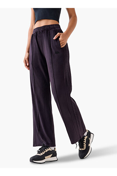 Kappa Embellished Velour Regular Fit Track Pants with Pockets